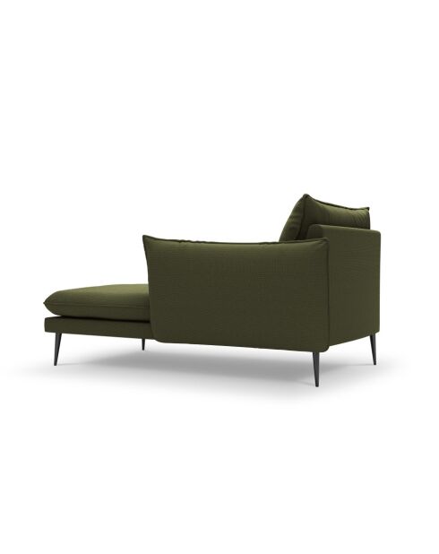 Chaise longue droite en tissu structuré Elio verte - 107 x 170 x 97 cm