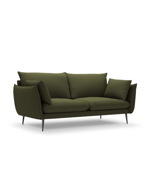 Canapé en tissu structuré Elio 3 places vert - 198 x 100 x 97 cm