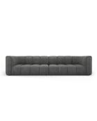 Francesca 4-zitsbank in donkergrijze modulaire chenille - 286 x 96 x 70 cm