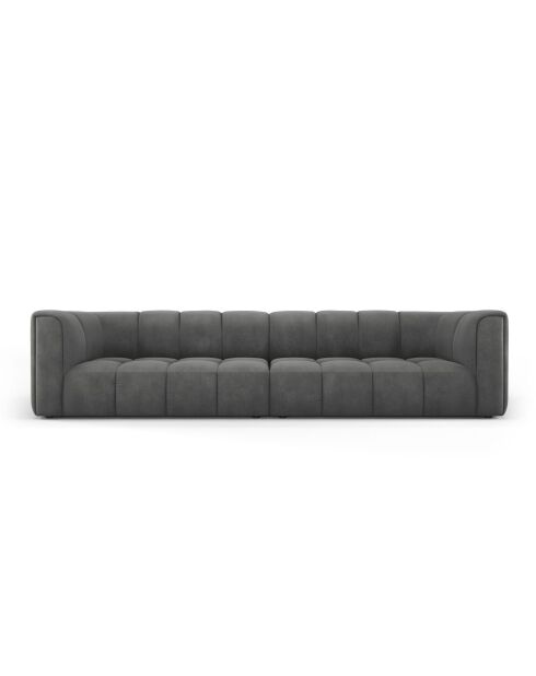 Canapé modulaire en chenille Francesca 4 places gris foncé - 286 x 96 x 70 cm