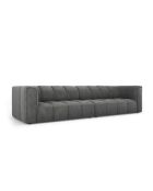 Francesca 4-zitsbank in donkergrijze modulaire chenille - 286 x 96 x 70 cm