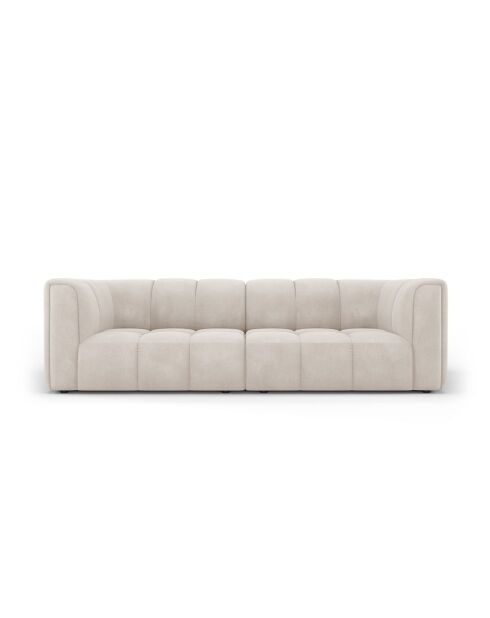 Canapé modulaire en chenille Francesca 3 places beige - 226 x 96 x 70 cm