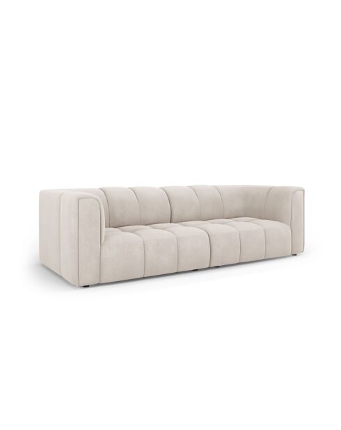 Canapé modulaire en chenille Francesca 3 places beige - 226 x 96 x 70 cm