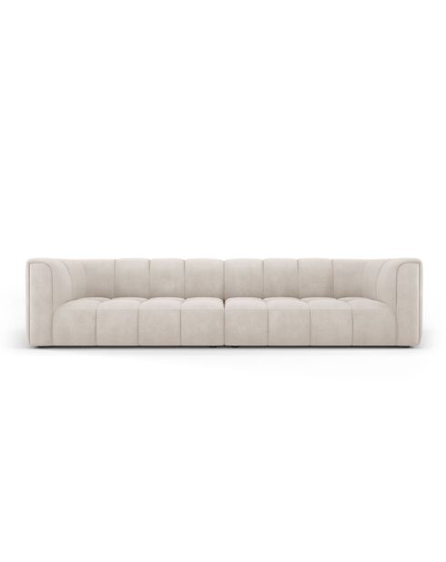 Canapé modulaire en chenille Francesca 4 places beige - 286 x 96 x 70 cm