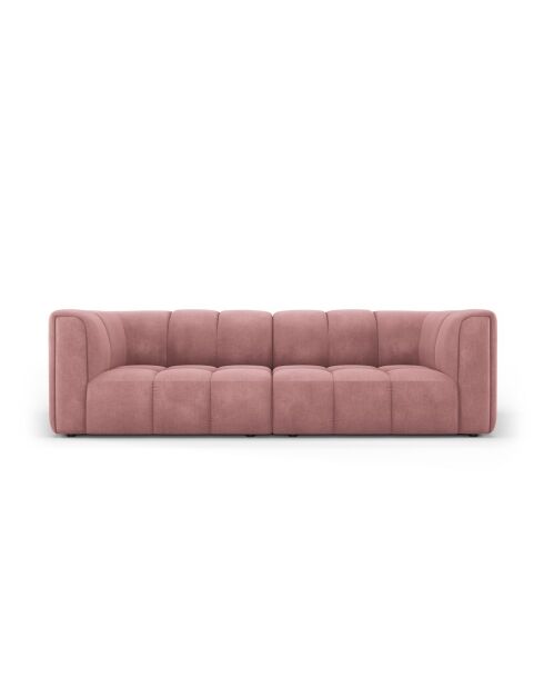 Canapé modulaire en chenille Francesca 3 places rose - 226 x 96 x 70 cm