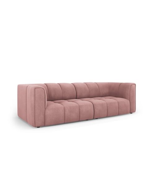 Canapé modulaire en chenille Francesca 3 places rose - 226 x 96 x 70 cm