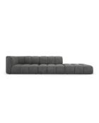 Canapé modulable droit en chenille Francesca 4 places gris foncé - 293 x 96 x 70 cm