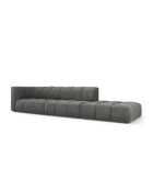 Canapé modulable droit en chenille Francesca 4 places gris foncé - 293 x 96 x 70 cm