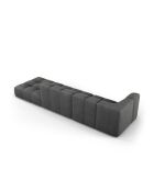 Canapé modulable droit en chenille Francesca 4 places gris foncé - 293 x 96 x 70 cm