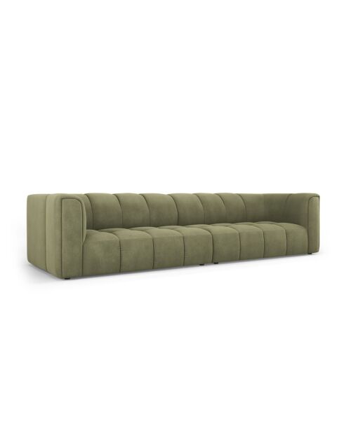 Canapé modulaire en chenille Francesca 4 places vert clair - 286 x 96 x 70 cm
