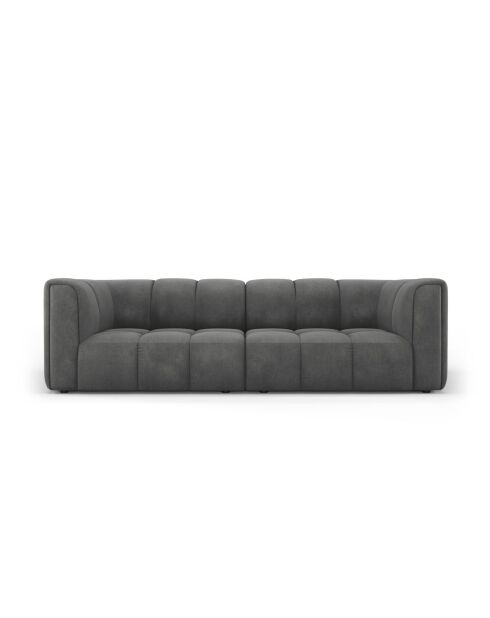 Canapé modulaire en chenille Francesca 3 places gris foncé - 226 x 96 x 70 cm