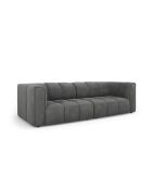 Francesca 3-zitsbank in donkergrijze modulaire chenille - 226 x 96 x 70 cm