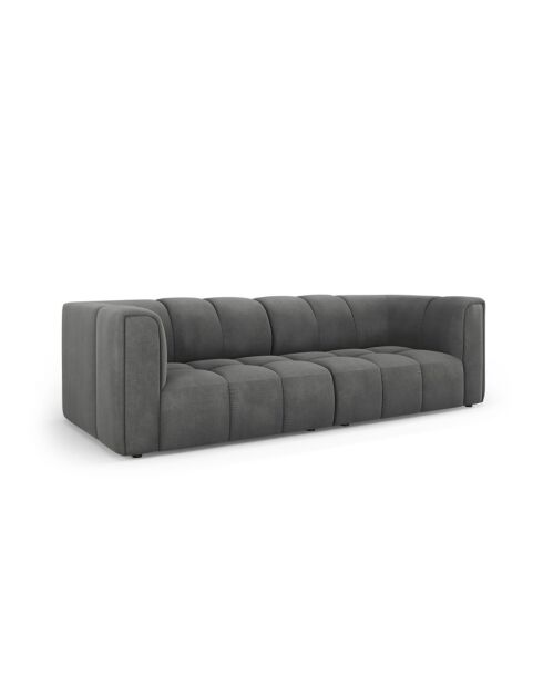 Canapé modulaire en chenille Francesca 3 places gris foncé - 226 x 96 x 70 cm