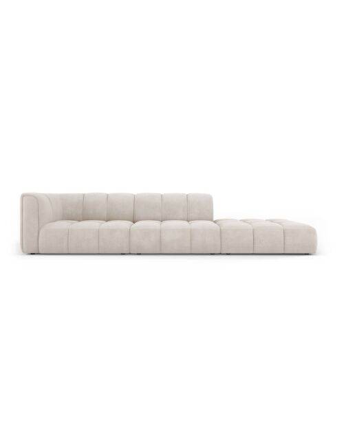Canapé modulable droit en chenille Francesca 4 places beige - 293 x 96 x 70 cm
