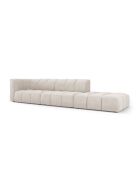 Canapé modulable droit en chenille Francesca 4 places beige - 293 x 96 x 70 cm