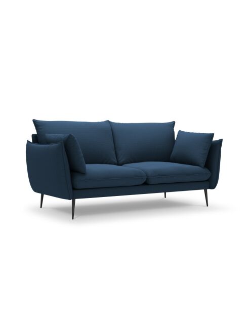 Canapé en tissu structuré Elio 2 places bleu - 158 x 100 x 97 cm