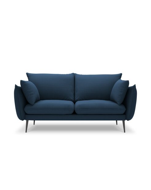 Canapé en tissu structuré Elio 2 places bleu - 158 x 100 x 97 cm