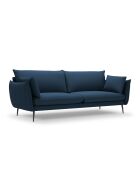 Canapé en tissu structuré Elio 4 places bleu - 228 x 100 x 97 cm