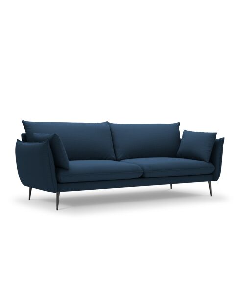 Canapé en tissu structuré Elio 4 places bleu - 228 x 100 x 97 cm