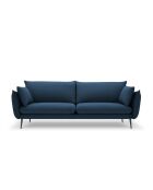 Canapé en tissu structuré Elio 4 places bleu - 228 x 100 x 97 cm