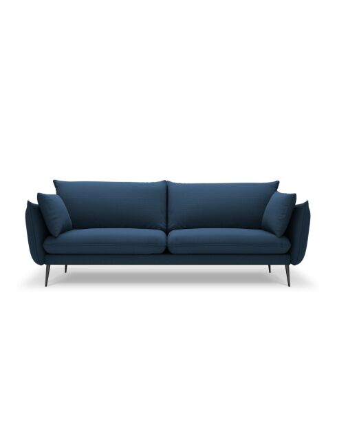 Canapé en tissu structuré Elio 4 places bleu - 228 x 100 x 97 cm