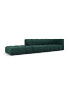 Francesca 4-Sitzer modulares linkes Chenille-Sofa flaschengrün - 293 x 96 x 70 cm