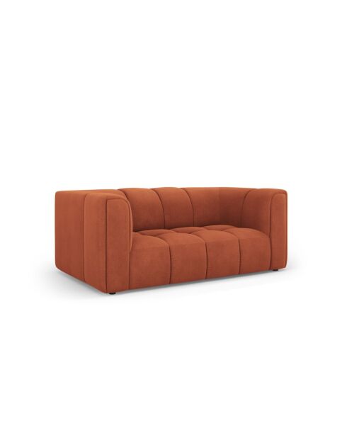 Canapé en chenille Francesca 2 places orange - 166 x 96 x 70 cm