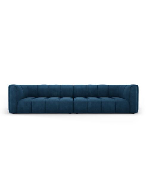 Canapé modulaire en chenille Francesca 4 places bleu roi - 286 x 96 x 70 cm