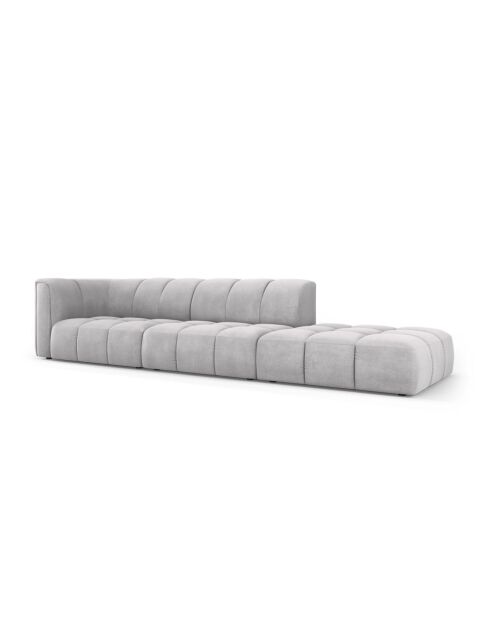 Canapé modulable droit en chenille Francesca 4 places gris clair - 293 x 96 x 70 cm