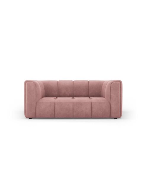 Canapé en chenille Francesca 2 places rose - 166 x 96 x 70 cm