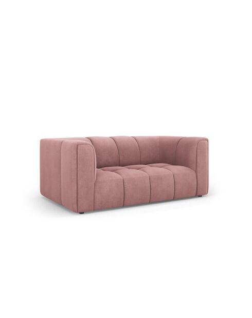 Canapé en chenille Francesca 2 places rose - 166 x 96 x 70 cm