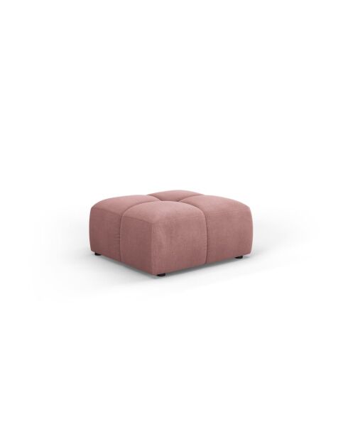 Pouf en chenille Francesca rose - 64 x 64 x 38 cm