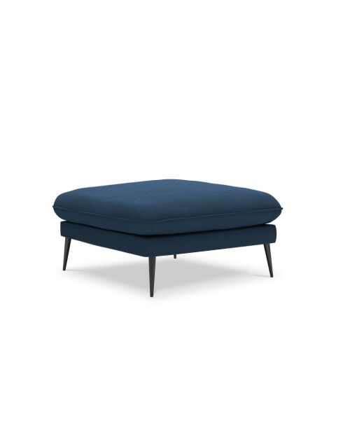 Pouf en tissu structuré Elio bleu - 93 x 73 x 45 cm