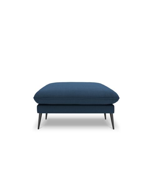 Pouf en tissu structuré Elio bleu - 93 x 73 x 45 cm
