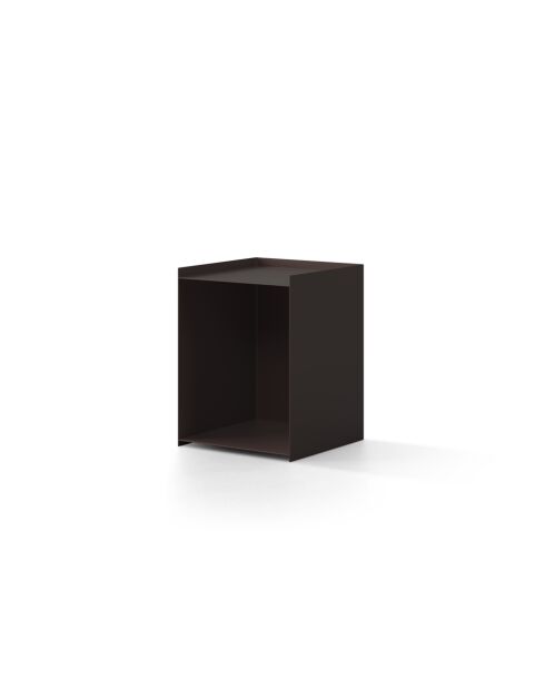 Table de chevet en métal Tullio expresso - 39.5 x 39.5 x 51.5 cm