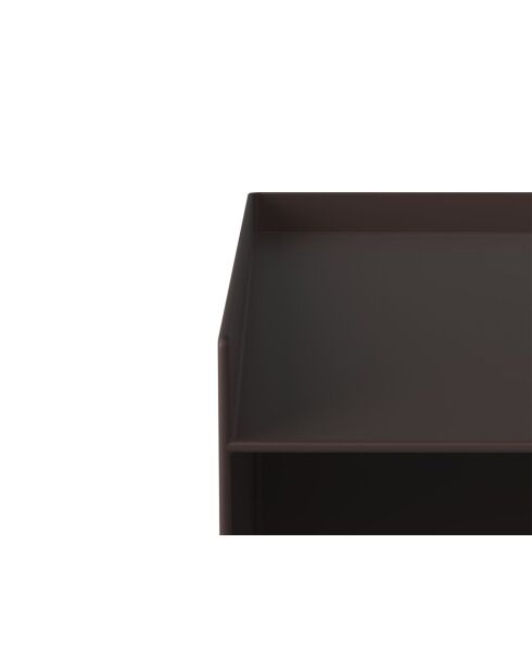 Table de chevet en métal Tullio expresso - 39.5 x 39.5 x 51.5 cm