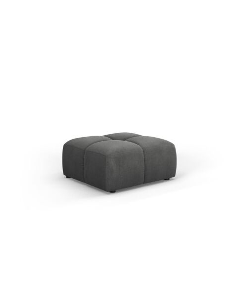 Pouf en chenille Francesca gris foncé - 64 x 64 x 38 cm