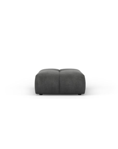 Pouf en chenille Francesca gris foncé - 64 x 64 x 38 cm