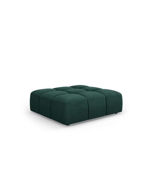 Pouf en chenille Francesca vert bouteille - 96 x 96 x 38 cm