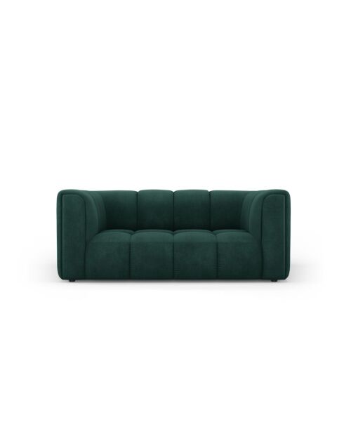 Canapé en chenille Francesca 2 places vert bouteille - 166 x 96 x 70 cm