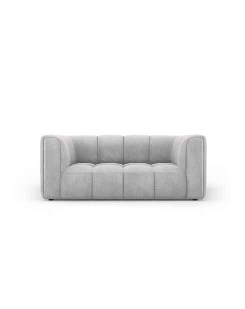 Canapé en chenille Francesca 2 places gris clair - 166 x 96 x 70 cm