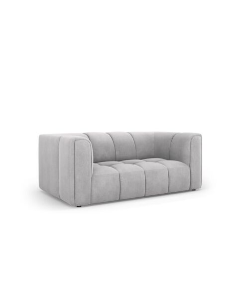 Canapé en chenille Francesca 2 places gris clair - 166 x 96 x 70 cm