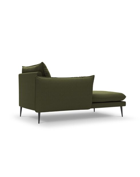 Méridienne gauche en tissu structuré Elio verte - 107 x 170 x 97 cm