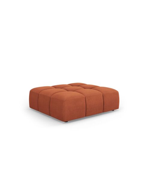 Pouf en chenille Francesca orange - 96 x 96 x 38 cm