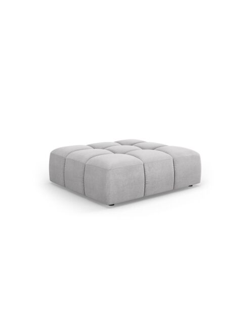 Pouf en chenille Francesca gris clair - 96 x 96 x 38 cm
