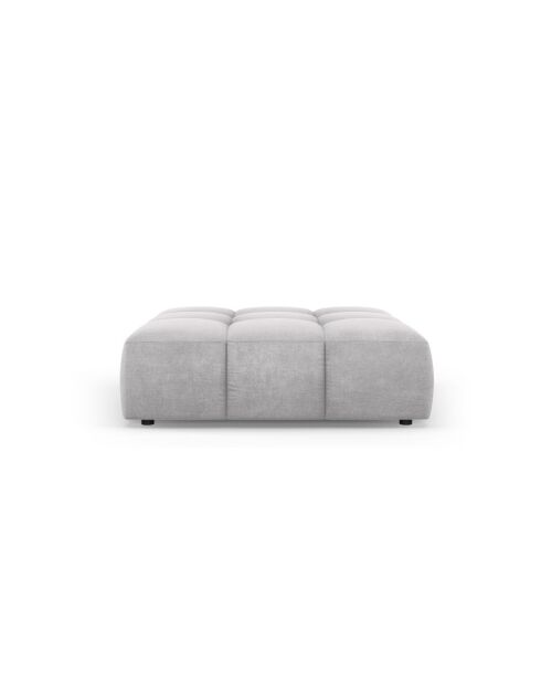 Pouf en chenille Francesca gris clair - 96 x 96 x 38 cm