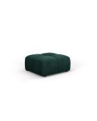 Pouf en chenille Francesca vert bouteille - 64 x 64 x 38 cm