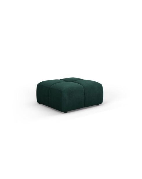Pouf en chenille Francesca vert bouteille - 64 x 64 x 38 cm