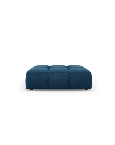 Pouf en chenille Francesca bleu roi - 96 x 96 x 38 cm