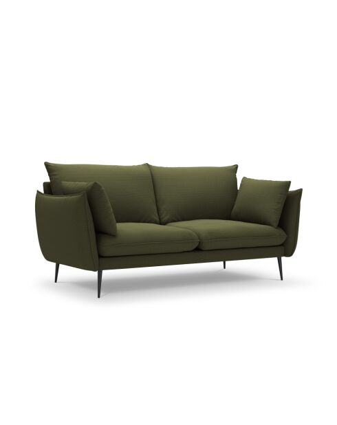 Canapé en tissu structuré Elio 2 places vert - 158 x 100 x 97 cm